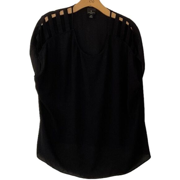 Worthington Caged Shoulder Black Blouse  1X - Picture 2 of 3